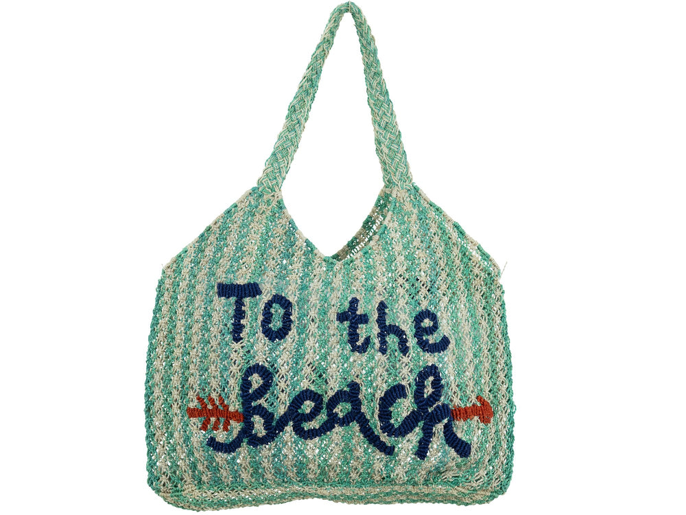 Drew Aqua Stripe to the Beach - Beach Bag