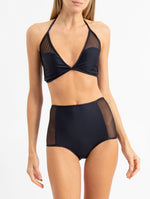 Delphine Black High-Waist Bikini Bottom